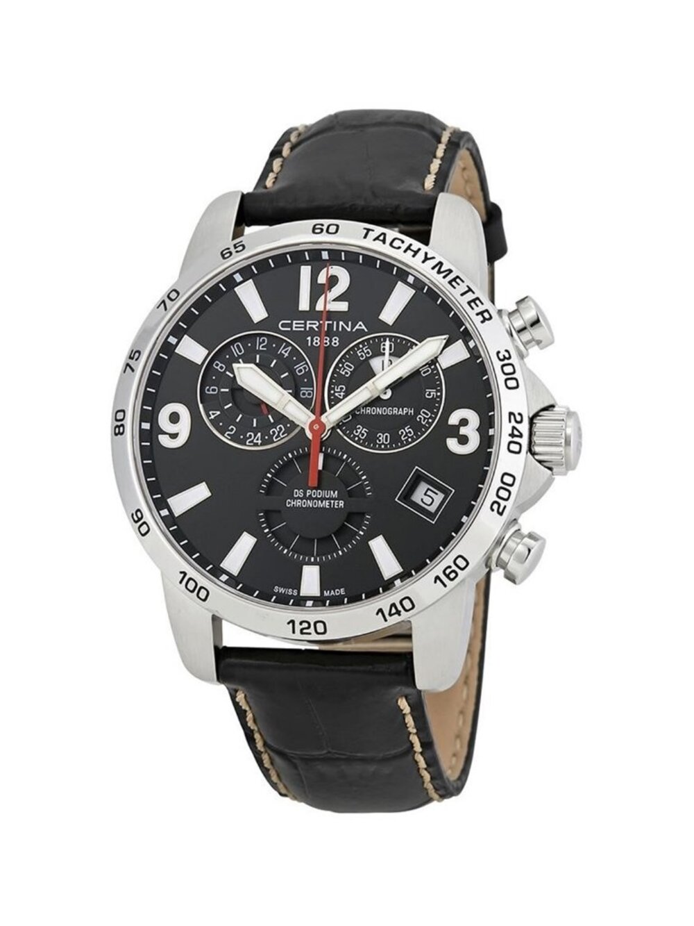 NWT Certina DS Podium Chronograph Black Dial Men's Watch